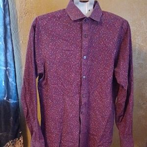 Express Men's Floral Extra Slim Long Sleeve Casual Dress Shirt Size M(15-15 1/2)